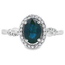 Load image into Gallery viewer, 1.07ct Sapphire Diamond Ring 10KT White Gold

