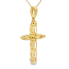 Load image into Gallery viewer, Opal Diamond Cross Religious Pendant 10KT Yellow Gold
