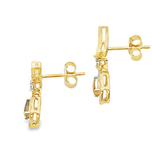 Load image into Gallery viewer, .47ct Quartz Diamond Dangle Earrings 10KT Yellow Gold

