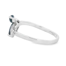 Load image into Gallery viewer, .36ct Sapphire Diamond Ring 14KT White Gold
