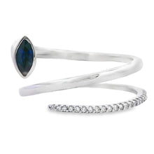 将图片加载到图库查看器，.78ct Sapphire Diamond Ring 14KT White Gold
