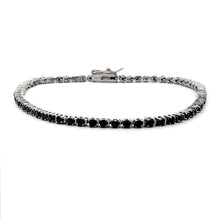 Load image into Gallery viewer, 2.27ct Black Diamond Tennis Bracelet Sterling Silver
