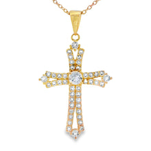 将图片加载到图库查看器，Topaz Cross Religious Pendant Sterling Silver

