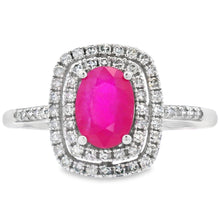 将图片加载到图库查看器，1.29ct Ruby Diamond Ring 10KT White Gold
