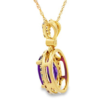 Load image into Gallery viewer, Amethyst Diamond Fashion Pendants 14KT Yellow Gold

