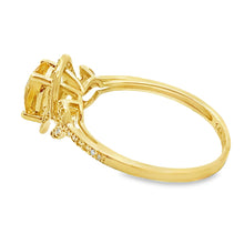 Load image into Gallery viewer, Natural .58ct Citrine Diamond Ring 14KT Yellow Gold
