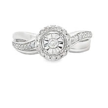 Load image into Gallery viewer, .25ct Diamond Engagement Ring Set Sterling Silver
