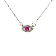 Load image into Gallery viewer, .14ct Ruby Diamond Fashion Pendants 14KT White Gold

