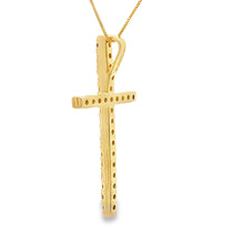Load image into Gallery viewer, .38ct Diamond Cross Religious Pendant 14KT Yellow Gold
