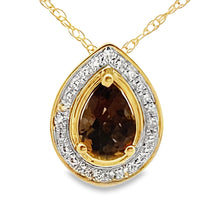 将图片加载到图库查看器，.39ct Quartz Diamond Fashion Pendants 10KT Yellow Gold
