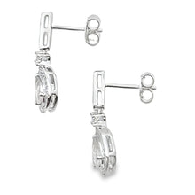 将图片加载到图库查看器，Rose Quartz Diamond Dangle Earrings 10KT White Gold

