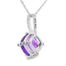 Load image into Gallery viewer, Amethyst Diamond Fashion Pendants 10KT White Gold
