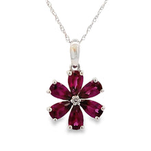 Load image into Gallery viewer, Rhodolite Garnet Fashion Pendants 14KT White Gold
