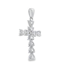 将图片加载到图库查看器，Moissanite Cross Religious Pendant Sterling Silver
