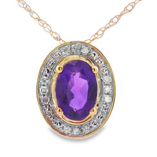 Load image into Gallery viewer, Amethyst Diamond Fashion Pendants 10KT Yellow Gold
