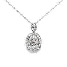将图片加载到图库查看器，Natural .35ct Diamond Fashion Pendants 14KT White Gold
