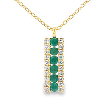 Load image into Gallery viewer, .30ct Emerald Diamond Fashion Pendants 14KT Yellow Gold
