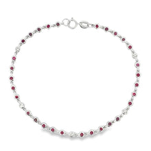 Load image into Gallery viewer, .89ct Ruby Diamond Bracelet 14KT White Gold
