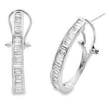 Load image into Gallery viewer, 1.00ct Lab Grown Diamond Hoop Earrings 14KT White Gold
