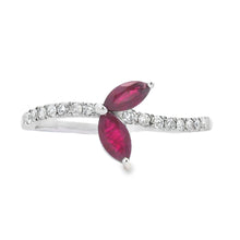 Load image into Gallery viewer, .35ct Ruby Diamond Ring 14KT White Gold
