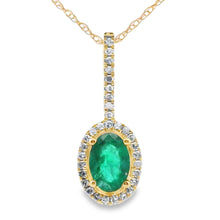 Load image into Gallery viewer, .46ct Emerald Diamond Fashion Pendants 10KT Yellow Gold
