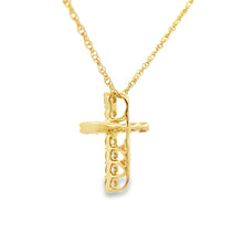Load image into Gallery viewer, .12ct Diamond Cross Religious Pendant 10KT Yellow Gold
