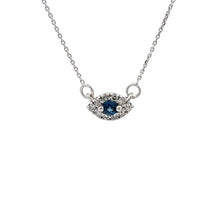 Load image into Gallery viewer, .14ct Sapphire Diamond Fashion Pendants 14KT White Gold

