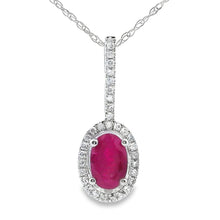 将图片加载到图库查看器，.61ct Ruby Diamond Fashion Pendants 10KT White Gold
