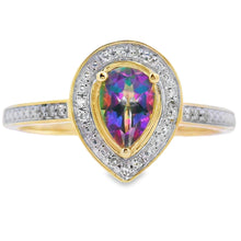 Load image into Gallery viewer, .50ct Mystic Fire Topaz Diamond Ring 10KT Yellow Gold
