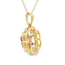Load image into Gallery viewer, .46ct Ruby Diamond Fashion Pendants 10KT Yellow Gold
