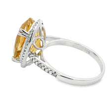 Load image into Gallery viewer, 5.17ct Citrine Diamond Ring 14KT White Gold
