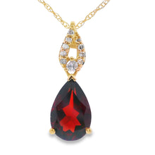 将图片加载到图库查看器，1.38ct Garnet Diamond Fashion Pendants 10KT Yellow Gold
