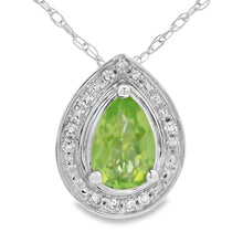 将图片加载到图库查看器，.47ct Peridot Diamond Fashion Pendants 10KT White Gold
