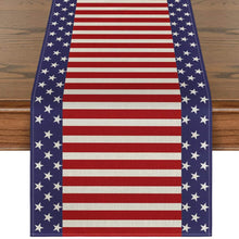 将图片加载到图库查看器，Independence Day Linen Burlap Table Bunting
