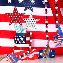 将图片加载到图库查看器，Independence Day Wooden Bead Wreath
