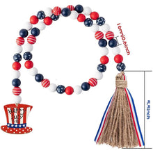 将图片加载到图库查看器，Independence Day Wooden Bead Wreath

