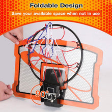 Load image into Gallery viewer, Indoor Mini Basketball Hoop Set with 4 Inflatable Balls Electric Audio Scorer
