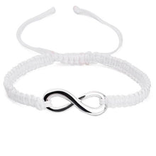 Load image into Gallery viewer, Infinite Sign Handmade Black/White Rope Braid Bracelet Bangle For Women Men Charm Adjustable Matching Bracelets For Couples His And Hers Infinity Sign Handmade Rope Braided Stainless Steel BFF Bracelets
