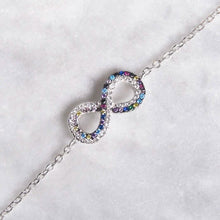 Load image into Gallery viewer, Infinity Colored CZ Bracelet
