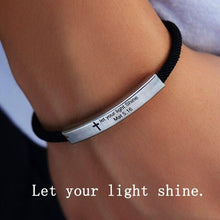 Load image into Gallery viewer, Inspirational Unisex Stainless Steel Pendant Adjustable Bracelet For Men Rope And Steel Bracelet Bangle Women Men Bracelet Motivational Birthday Bangle Friendship Jewelry
