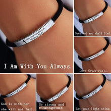 Load image into Gallery viewer, Inspirational Unisex Stainless Steel Pendant Adjustable Bracelet For Men Rope And Steel Bracelet Bangle Women Men Bracelet Motivational Birthday Bangle Friendship Jewelry
