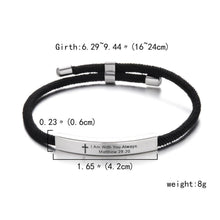 Load image into Gallery viewer, Inspirational Unisex Stainless Steel Pendant Adjustable Bracelet For Men Rope And Steel Bracelet Bangle Women Men Bracelet Motivational Birthday Bangle Friendship Jewelry
