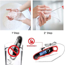 将图片加载到图库查看器，Instant Read Meat Thermometer Upgraded Instant Read Meat Thermometer 2-in-1 Ultra Fast Digital Meat Thermometer for Cooking Oven Safe Food Thermometer Waterproof Ultra Fast Digital Food Water Milk Thermometer for Outdoor Cooking BBQ and Kitchen
