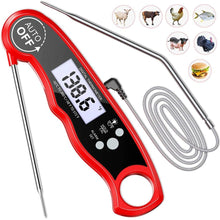 将图片加载到图库查看器，Instant Read Meat Thermometer Upgraded Instant Read Meat Thermometer 2-in-1 Ultra Fast Digital Meat Thermometer for Cooking Oven Safe Food Thermometer Waterproof Ultra Fast Digital Food Water Milk Thermometer for Outdoor Cooking BBQ and Kitchen
