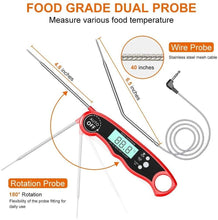 将图片加载到图库查看器，Instant Read Meat Thermometer Upgraded Instant Read Meat Thermometer 2-in-1 Ultra Fast Digital Meat Thermometer for Cooking Oven Safe Food Thermometer Waterproof Ultra Fast Digital Food Water Milk Thermometer for Outdoor Cooking BBQ and Kitchen
