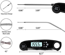 将图片加载到图库查看器，Instant Read Meat Thermometer Upgraded Instant Read Meat Thermometer 2-in-1 Ultra Fast Digital Meat Thermometer for Cooking Oven Safe Food Thermometer Waterproof Ultra Fast Digital Food Water Milk Thermometer for Outdoor Cooking BBQ and Kitchen
