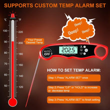 将图片加载到图库查看器，Instant Read Meat Thermometer Upgraded Instant Read Meat Thermometer 2-in-1 Ultra Fast Digital Meat Thermometer for Cooking Oven Safe Food Thermometer Waterproof Ultra Fast Digital Food Water Milk Thermometer for Outdoor Cooking BBQ and Kitchen
