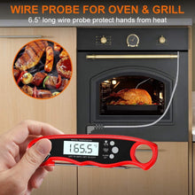 将图片加载到图库查看器，Instant Read Meat Thermometer Upgraded Instant Read Meat Thermometer 2-in-1 Ultra Fast Digital Meat Thermometer for Cooking Oven Safe Food Thermometer Waterproof Ultra Fast Digital Food Water Milk Thermometer for Outdoor Cooking BBQ and Kitchen
