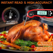 将图片加载到图库查看器，Instant Read Meat Thermometer Upgraded Instant Read Meat Thermometer 2-in-1 Ultra Fast Digital Meat Thermometer for Cooking Oven Safe Food Thermometer Waterproof Ultra Fast Digital Food Water Milk Thermometer for Outdoor Cooking BBQ and Kitchen
