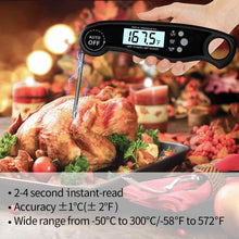 将图片加载到图库查看器，Instant Read Meat Thermometer Upgraded Instant Read Meat Thermometer 2-in-1 Ultra Fast Digital Meat Thermometer for Cooking Oven Safe Food Thermometer Waterproof Ultra Fast Digital Food Water Milk Thermometer for Outdoor Cooking BBQ and Kitchen
